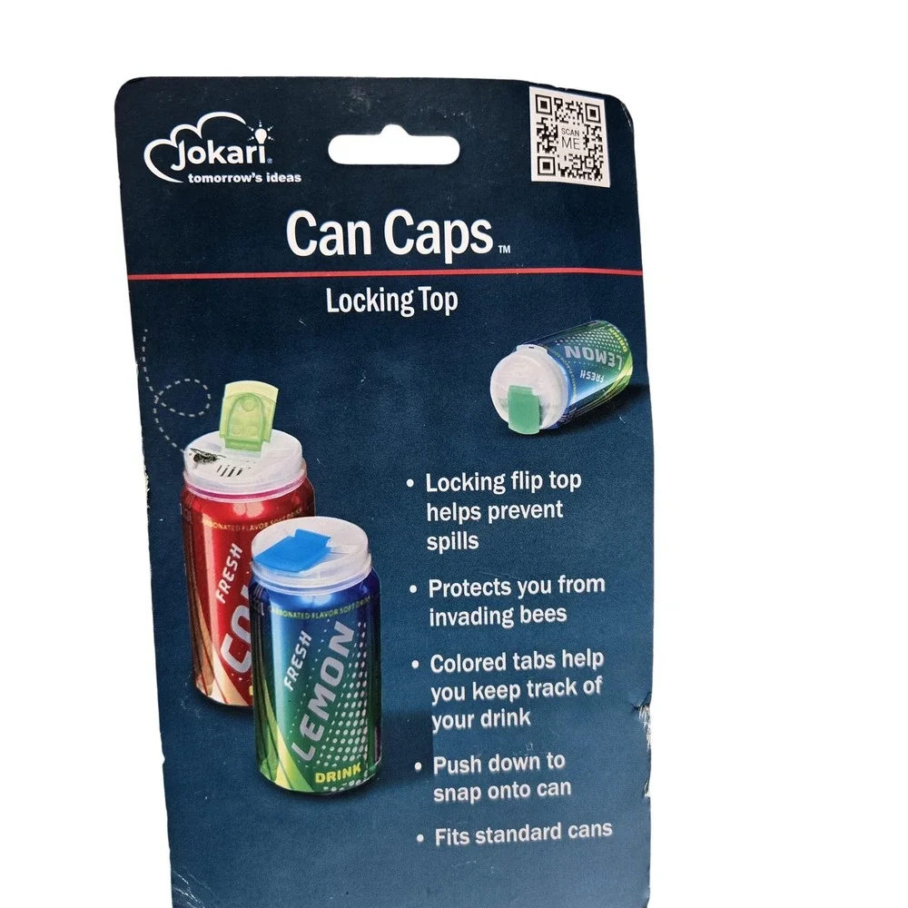 Jokari Can Caps Locking Top 4 Pack‎ Soda Can Covers Spill Proof Keep Bugs Out